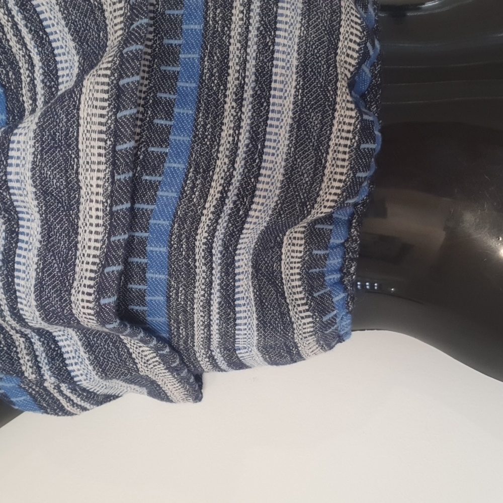Kookai Size 34 (approx 6 8) Blue Stripe Ruffle Crop Top - Picture 3 of 6
